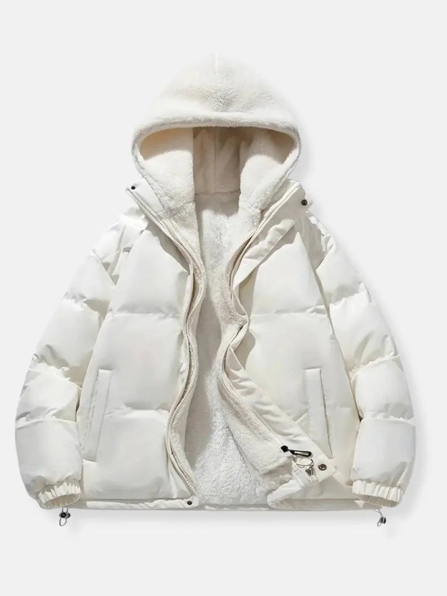 Mia Fleece Pufferjas met Capuchon