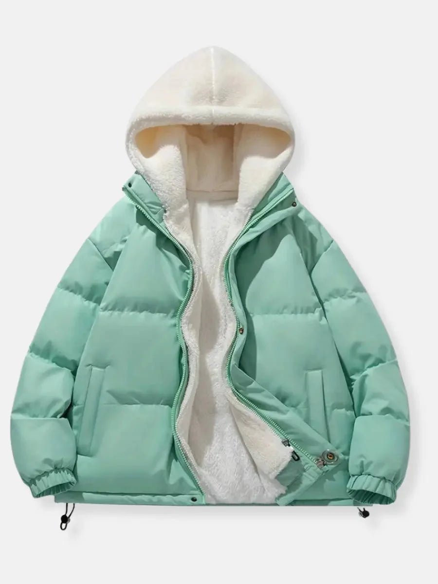 Mia Fleece Pufferjas met Capuchon