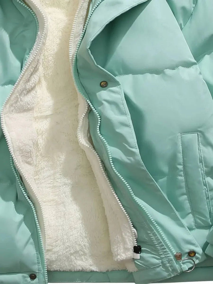 Mia Fleece Pufferjas met Capuchon