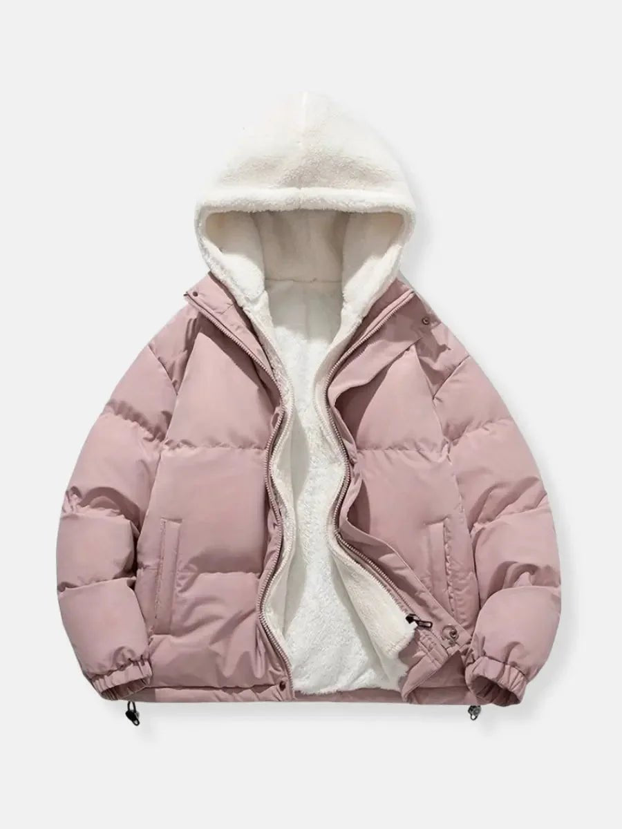 Mia Fleece Pufferjas met Capuchon