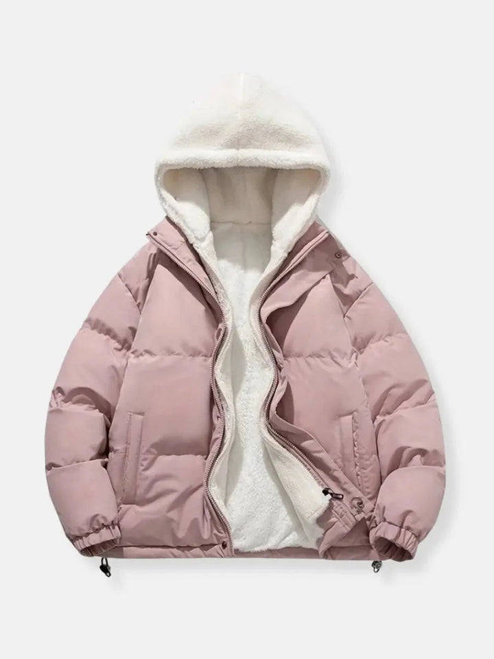 Mia Fleece Pufferjas met Capuchon