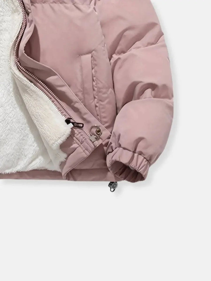 Mia Fleece Pufferjas met Capuchon