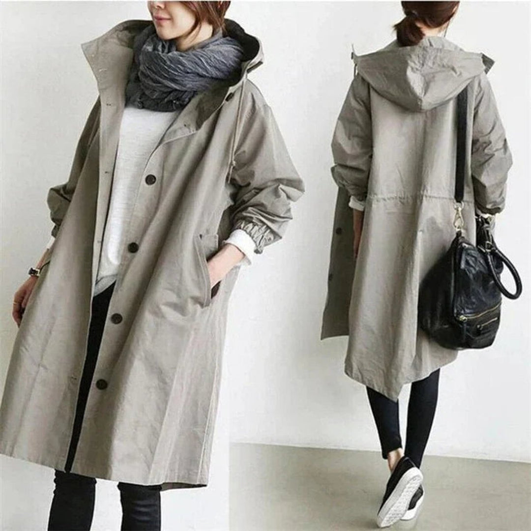 Phoebe Lange Trenchcoat met Capuchon