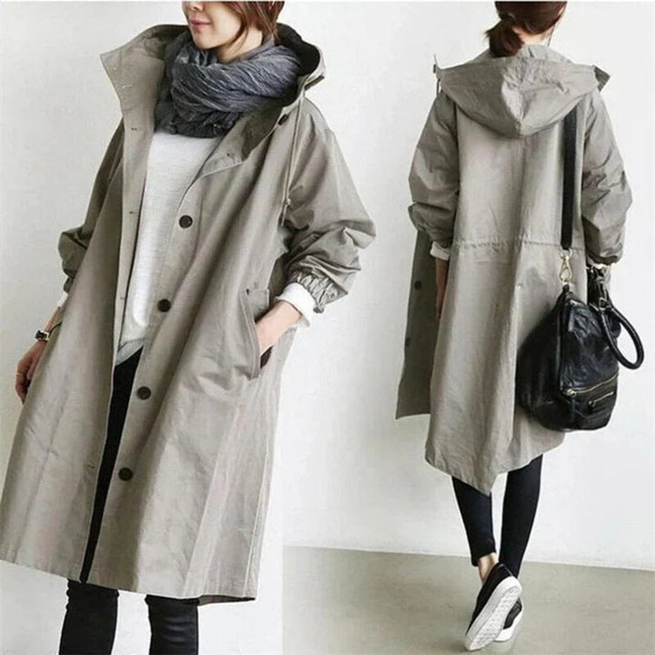 Phoebe Lange Trenchcoat met Capuchon