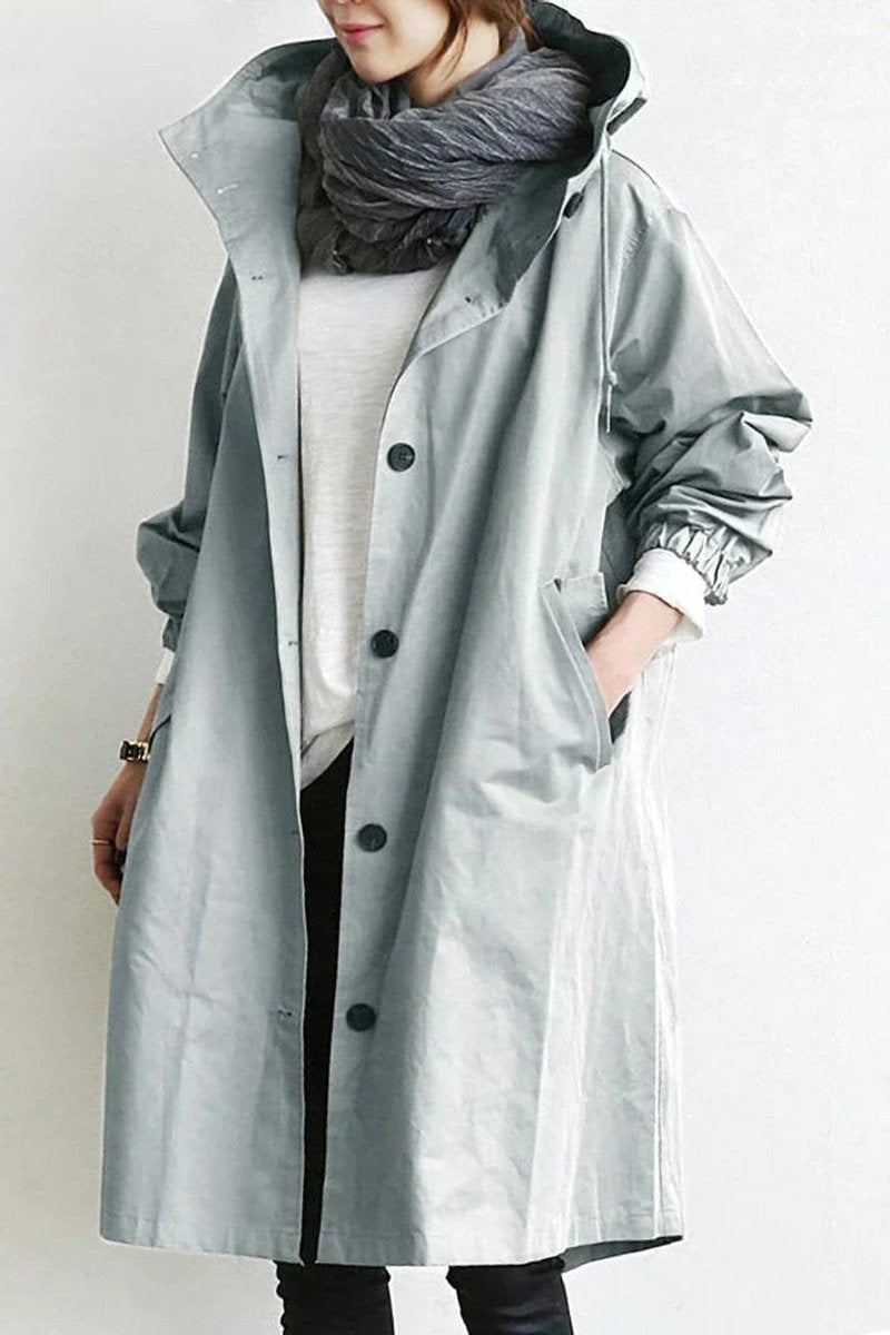 Phoebe Lange Trenchcoat met Capuchon