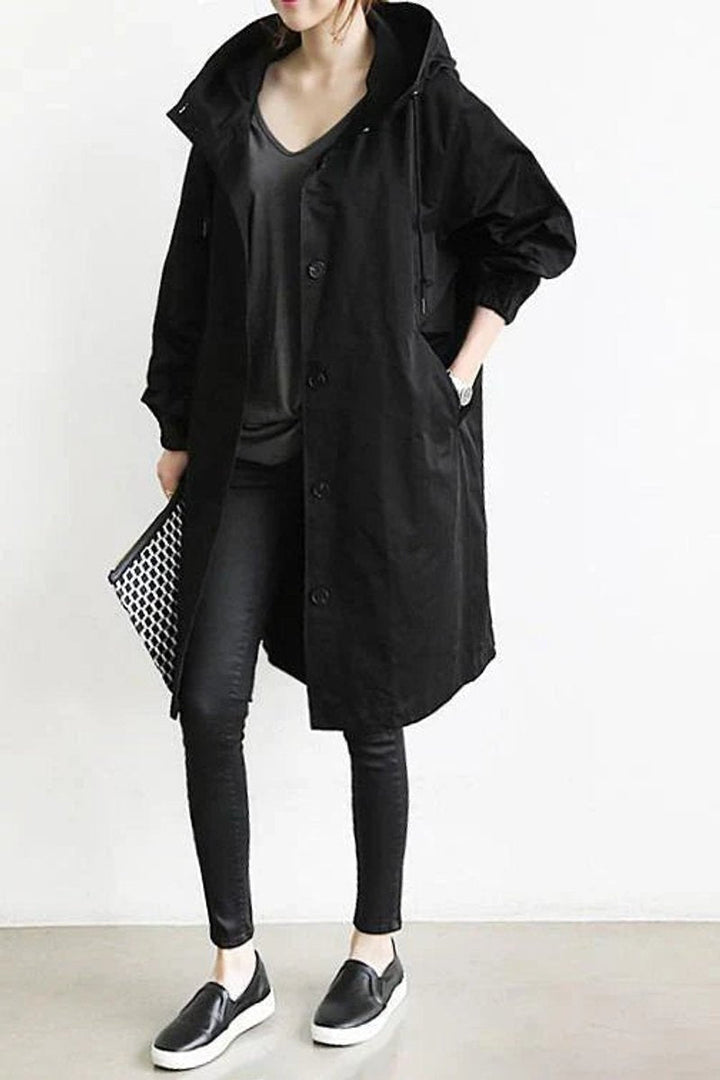 Phoebe Lange Trenchcoat met Capuchon