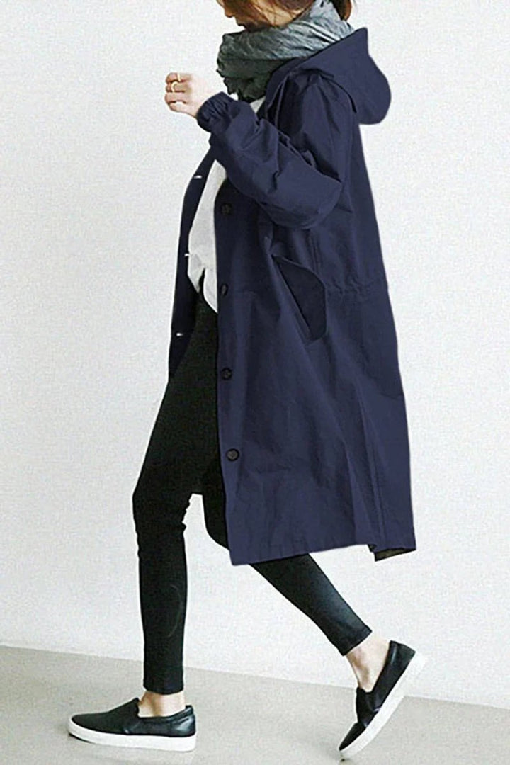 Phoebe Lange Trenchcoat met Capuchon