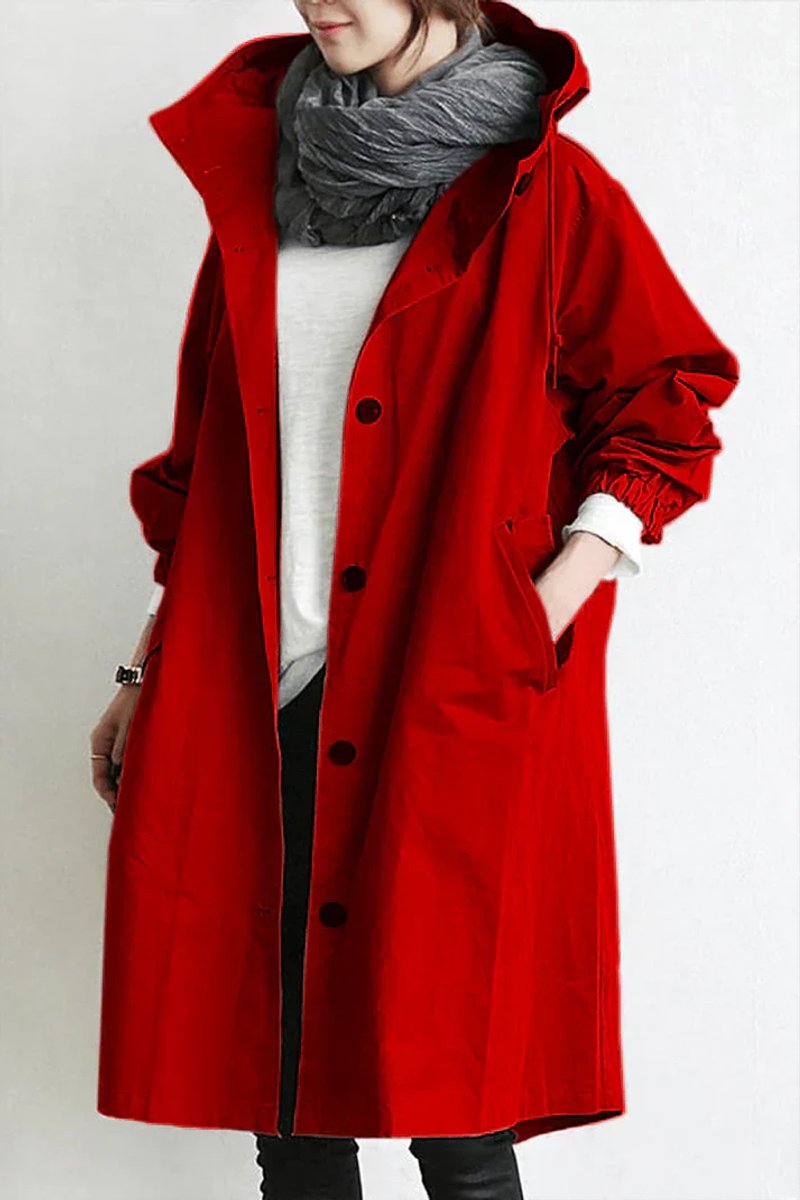 Phoebe Lange Trenchcoat met Capuchon