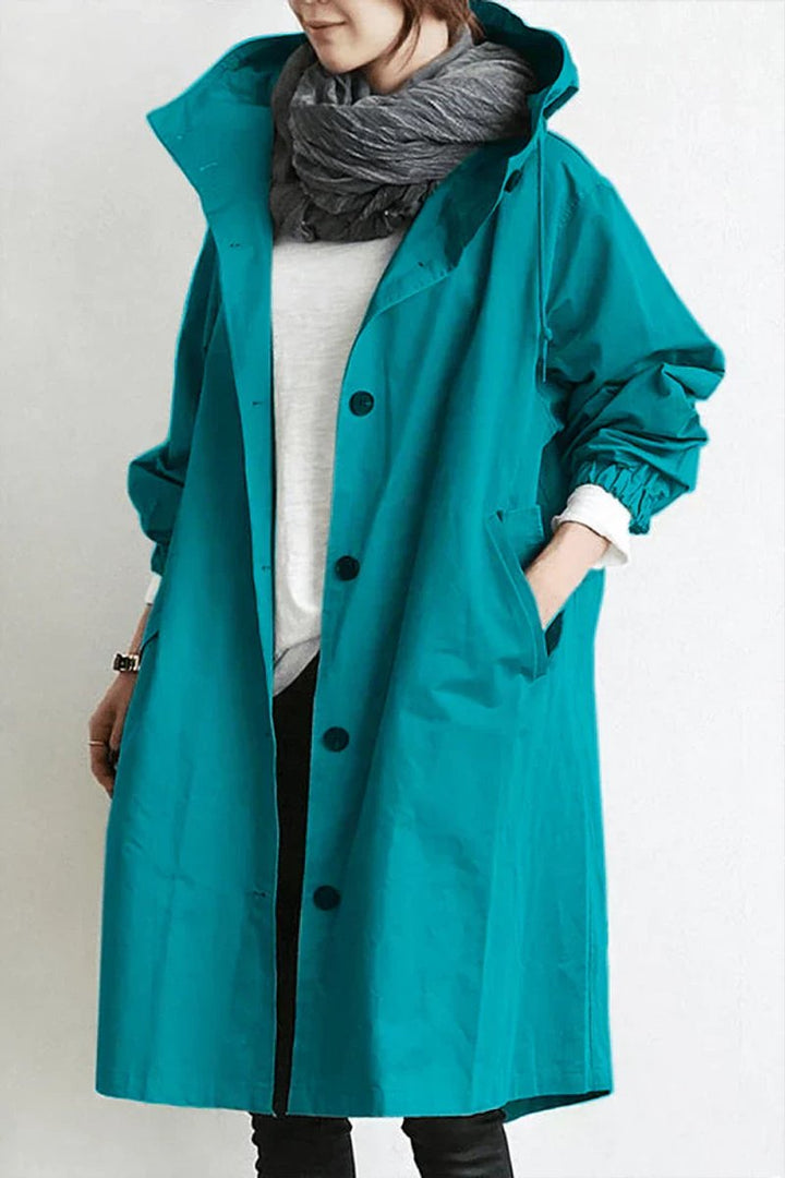 Phoebe Lange Trenchcoat met Capuchon