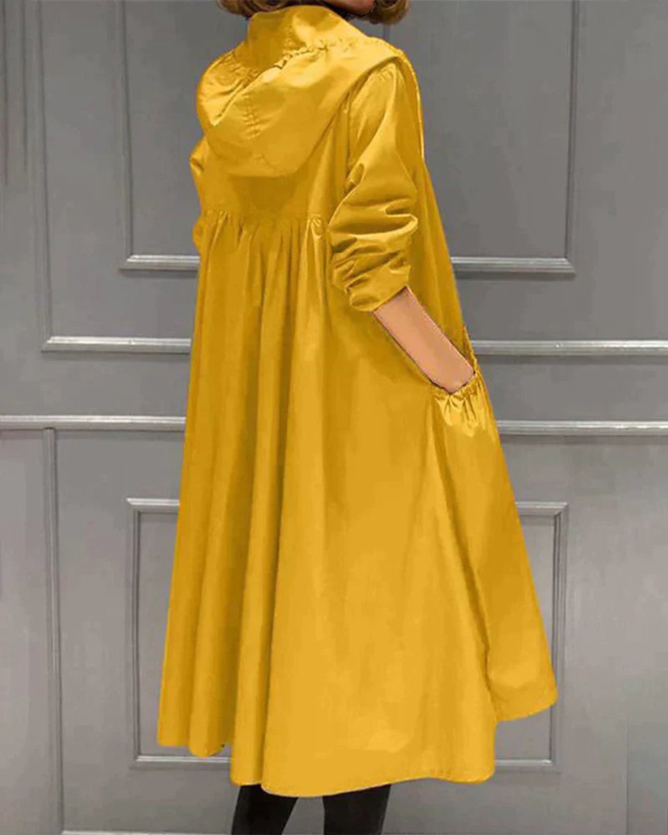 Ava Halflange Trenchcoat met Capuchon