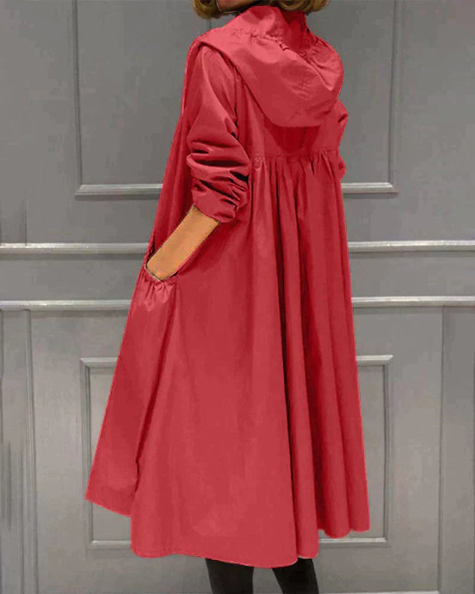 Ava Halflange Trenchcoat met Capuchon