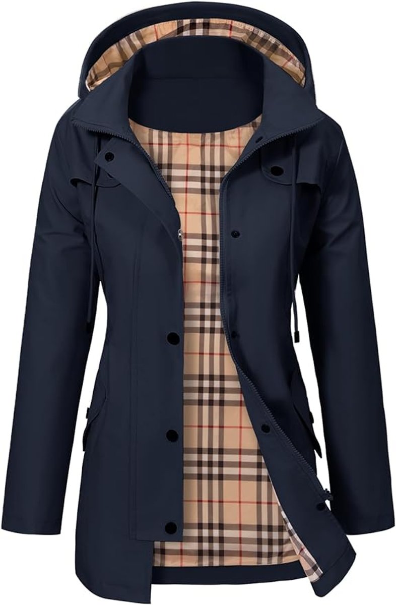 Freya Trenchcoat met Ruitprint