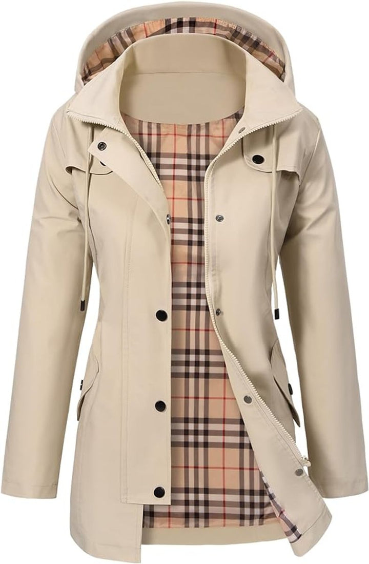 Freya Trenchcoat met Ruitprint