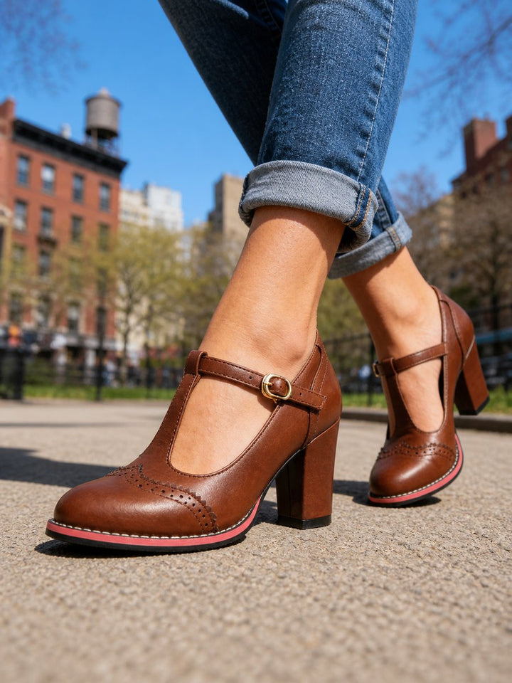 Sienna Leren-look Laarzen met Stabiele Blokhak