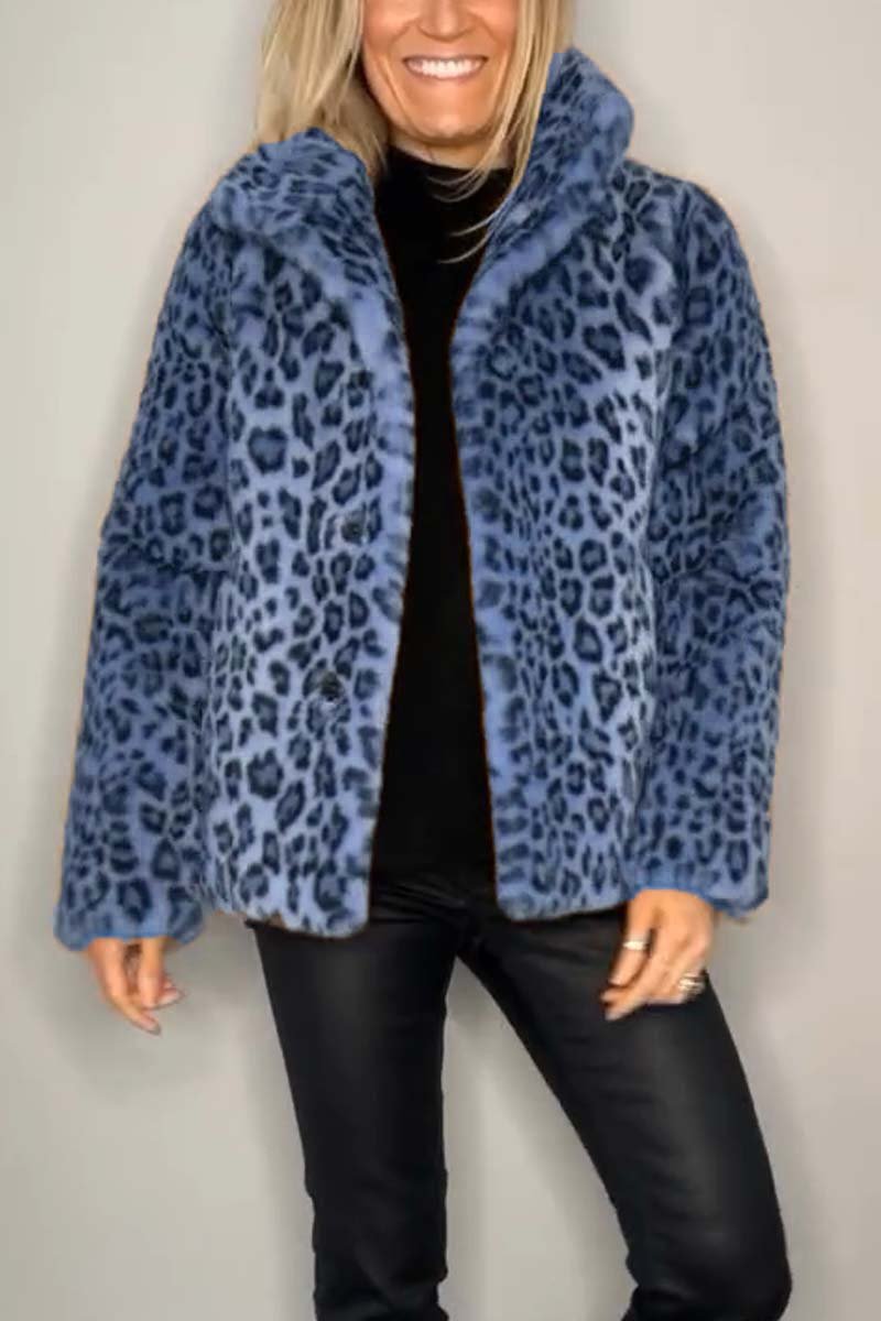 Emily Lange Nepbont Winterjas met Dierenprint