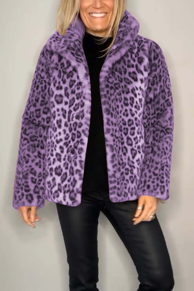 Emily Lange Nepbont Winterjas met Dierenprint