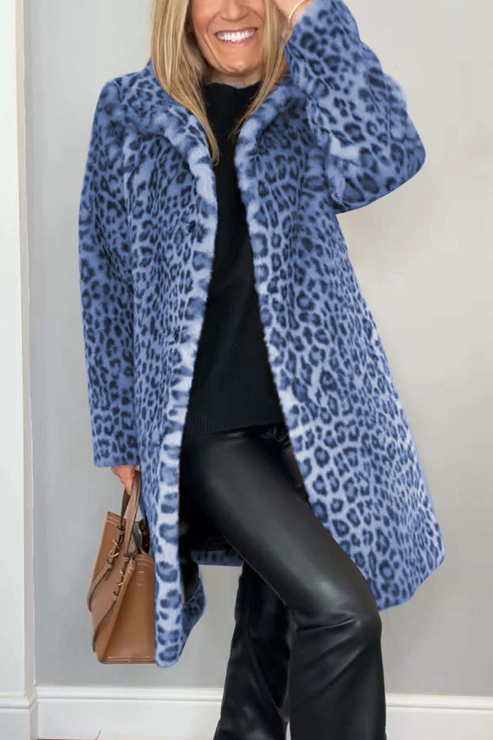 Emily Lange Nepbont Winterjas met Dierenprint