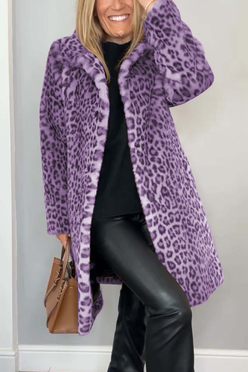 Emily Lange Nepbont Winterjas met Dierenprint
