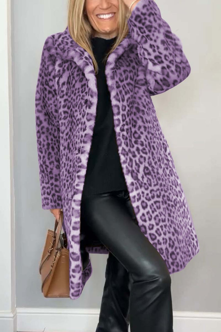 Emily Lange Nepbont Winterjas met Dierenprint