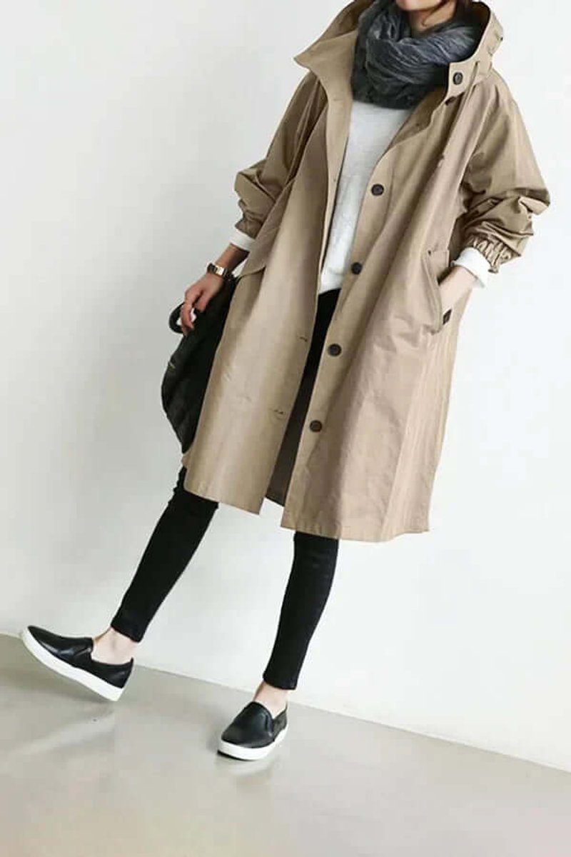 Amelia Trenchcoat met Capuchon