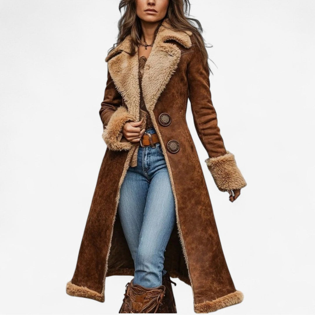 Sophie Lange Schapenvacht Trenchcoat