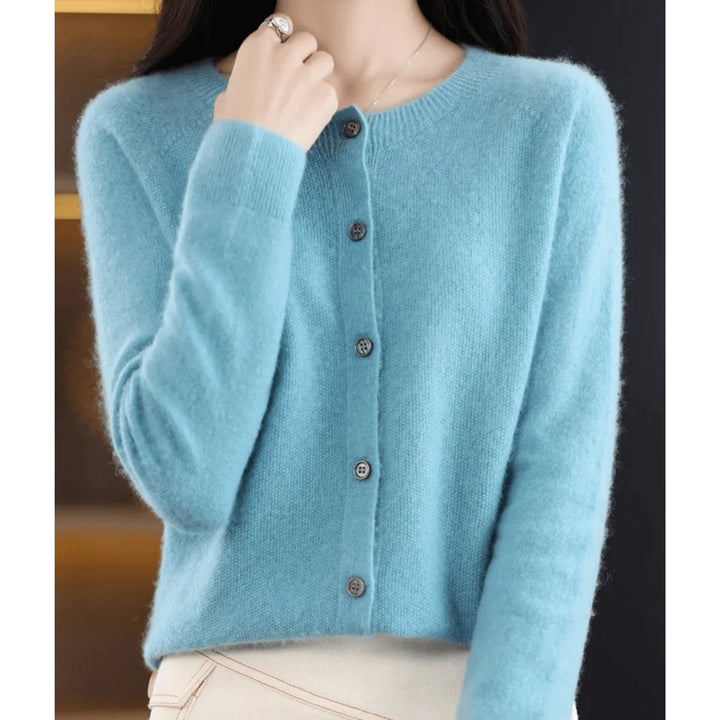 Ivy Lange Gebreide Vest met Ronde Hals