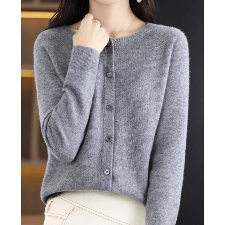 Ivy Lange Gebreide Vest met Ronde Hals