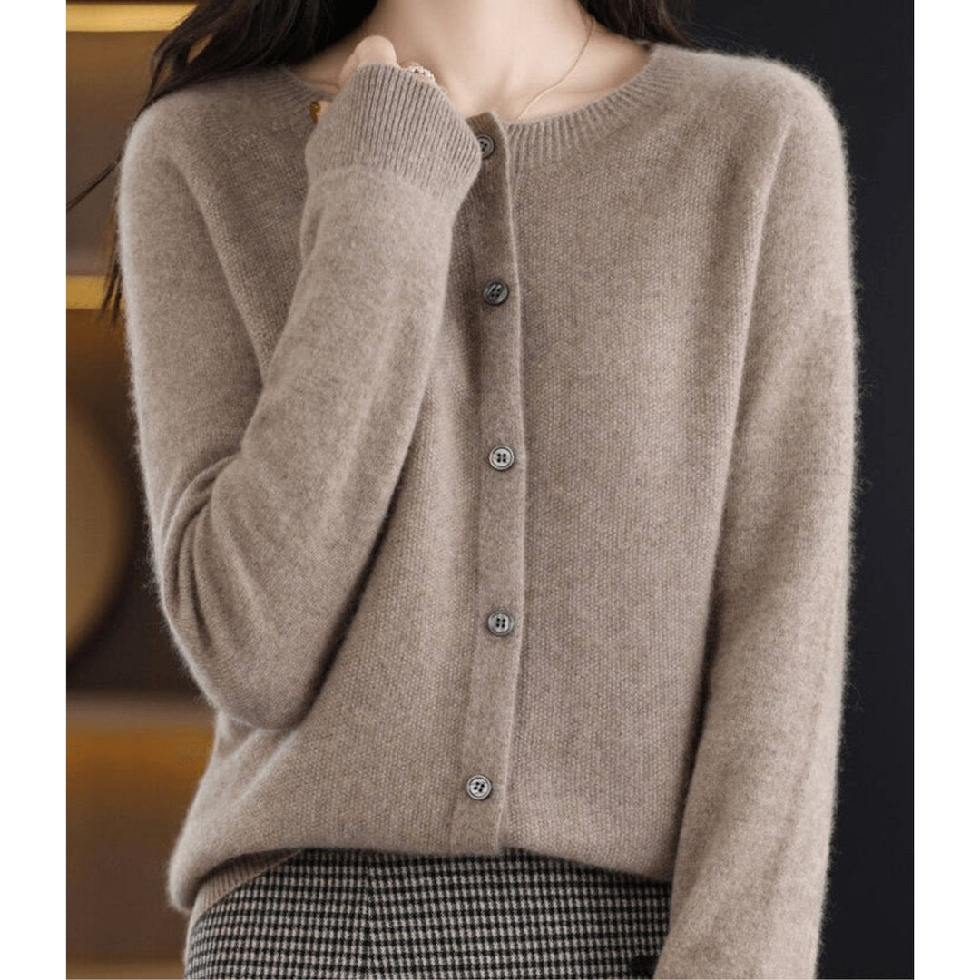 Ivy Lange Gebreide Vest met Ronde Hals