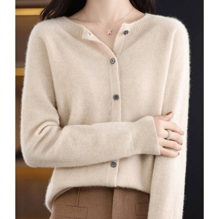 Ivy Lange Gebreide Vest met Ronde Hals