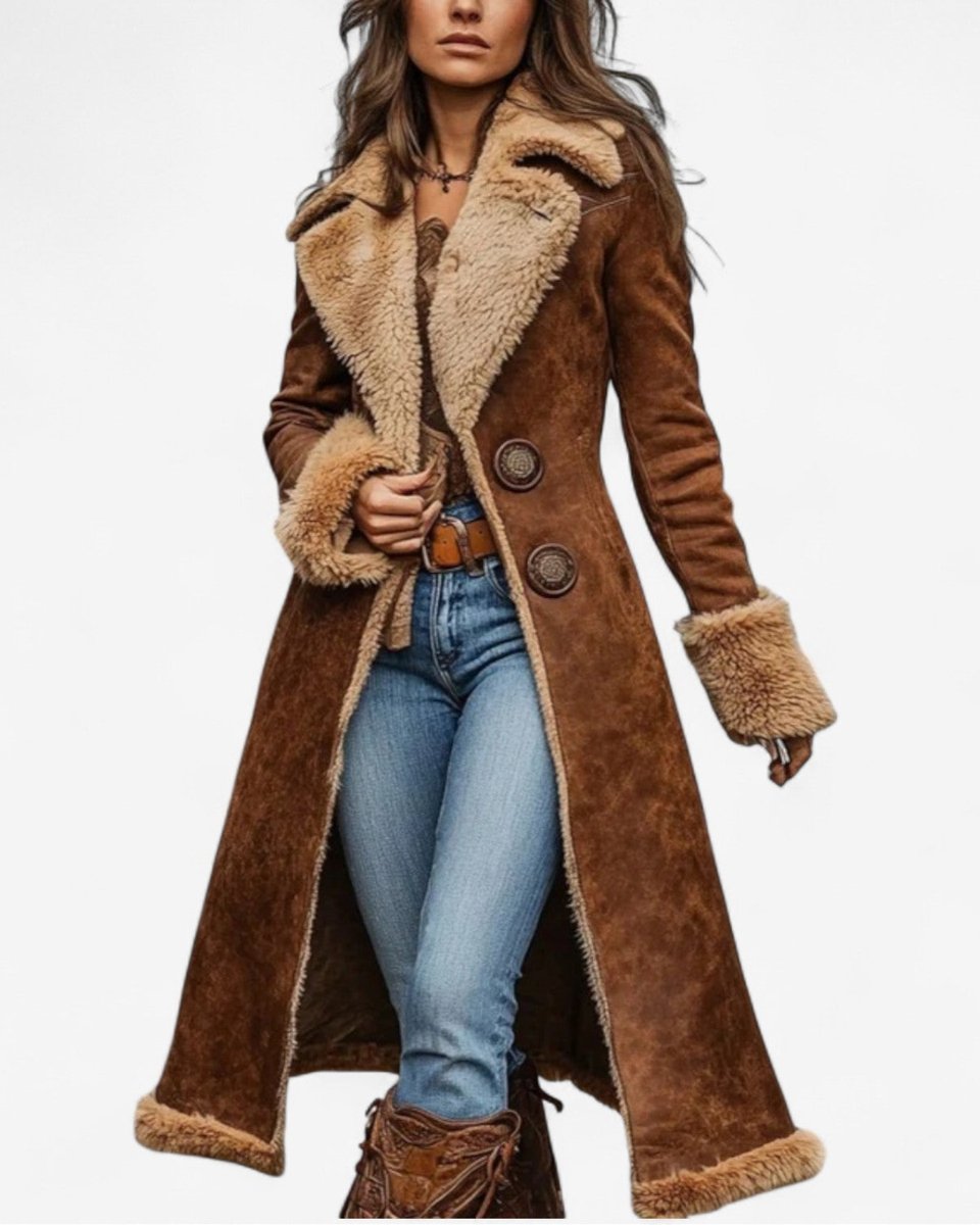 Lily Lange Nepbont Trenchcoat met Nepbontkraag