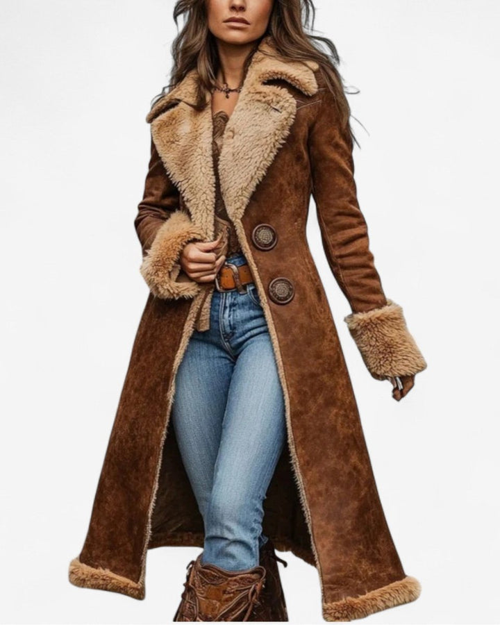 Lily Lange Nepbont Trenchcoat met Nepbontkraag