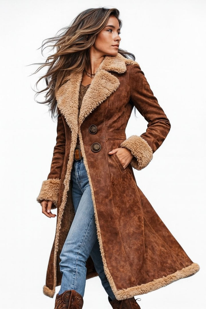 Lily Lange Nepbont Trenchcoat met Nepbontkraag