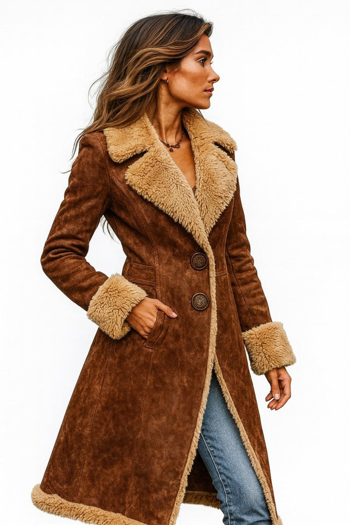 Lily Lange Nepbont Trenchcoat met Nepbontkraag