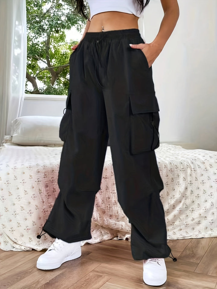 Hailey | Dames Wijde Pijpen Cargo Zak Casual Broek