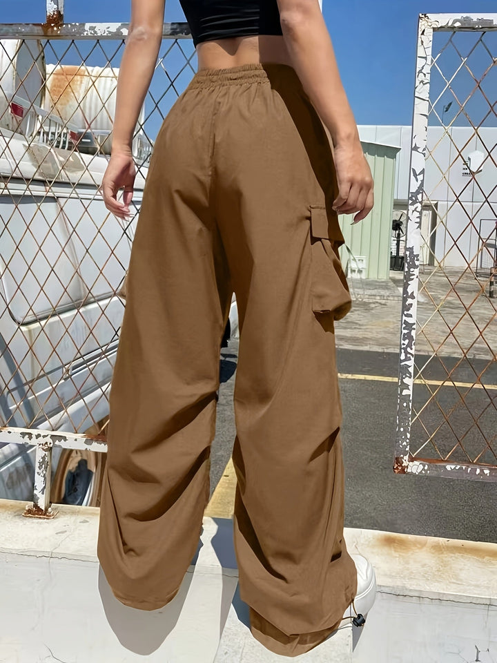 Hailey | Dames Wijde Pijpen Cargo Zak Casual Broek
