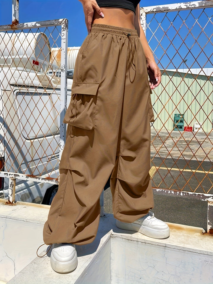 Hailey | Dames Wijde Pijpen Cargo Zak Casual Broek