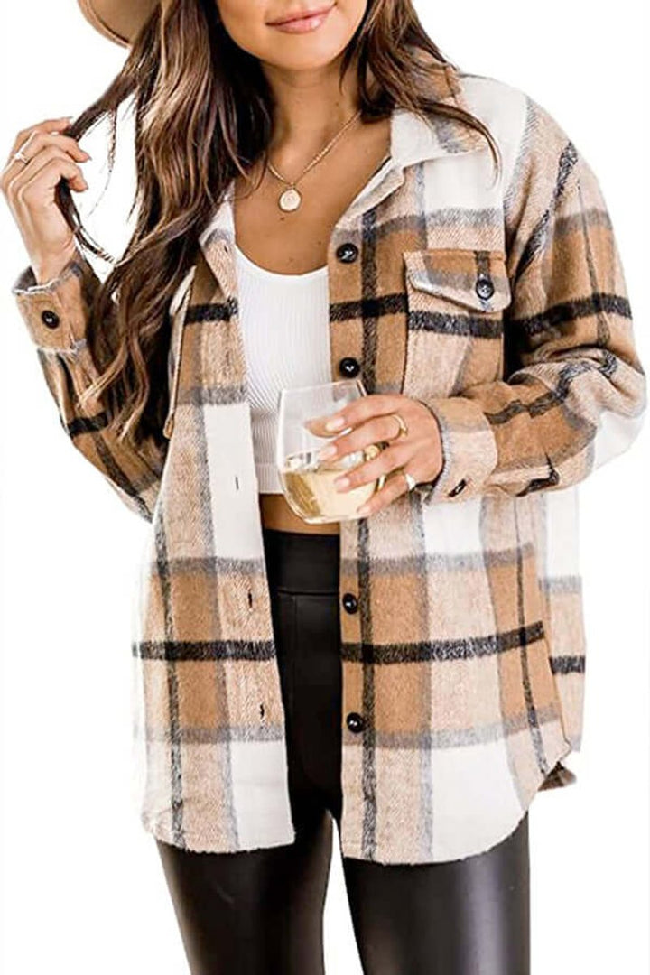 Florence Lange Overshirt met Ruitprint