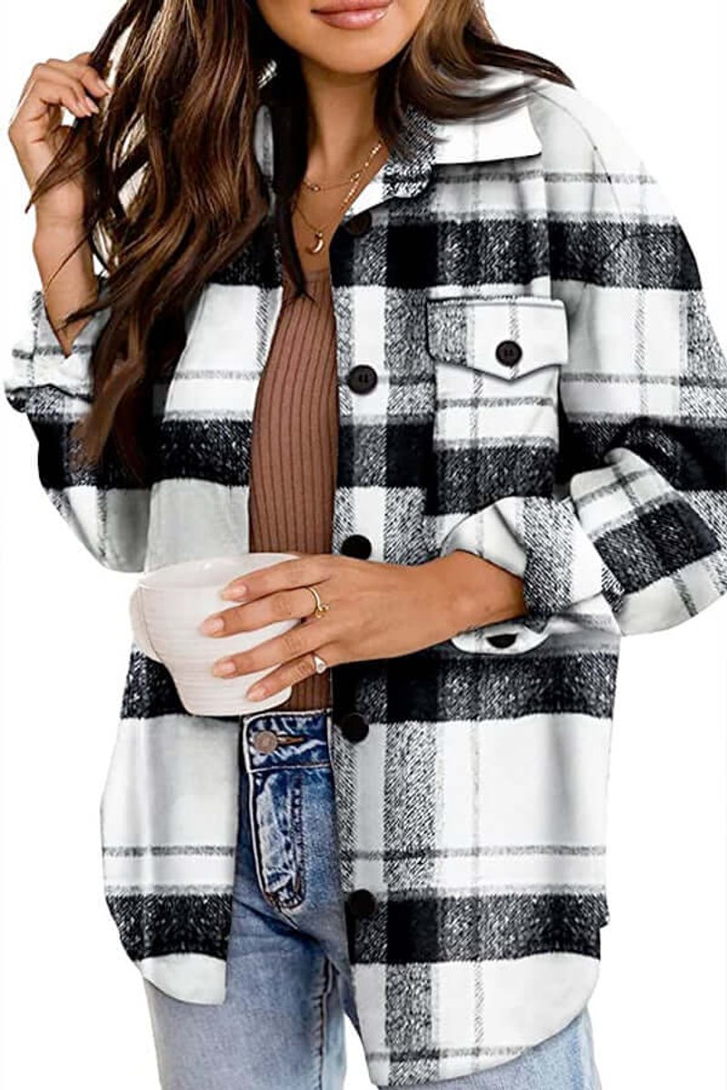 Florence Lange Overshirt met Ruitprint