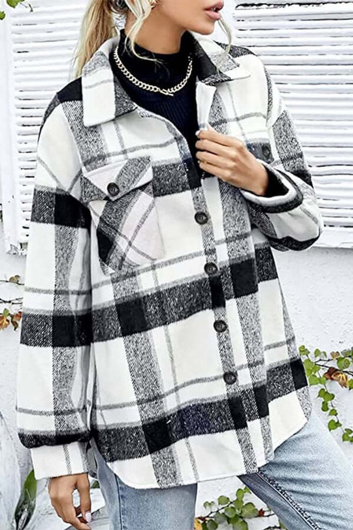 Florence Lange Overshirt met Ruitprint