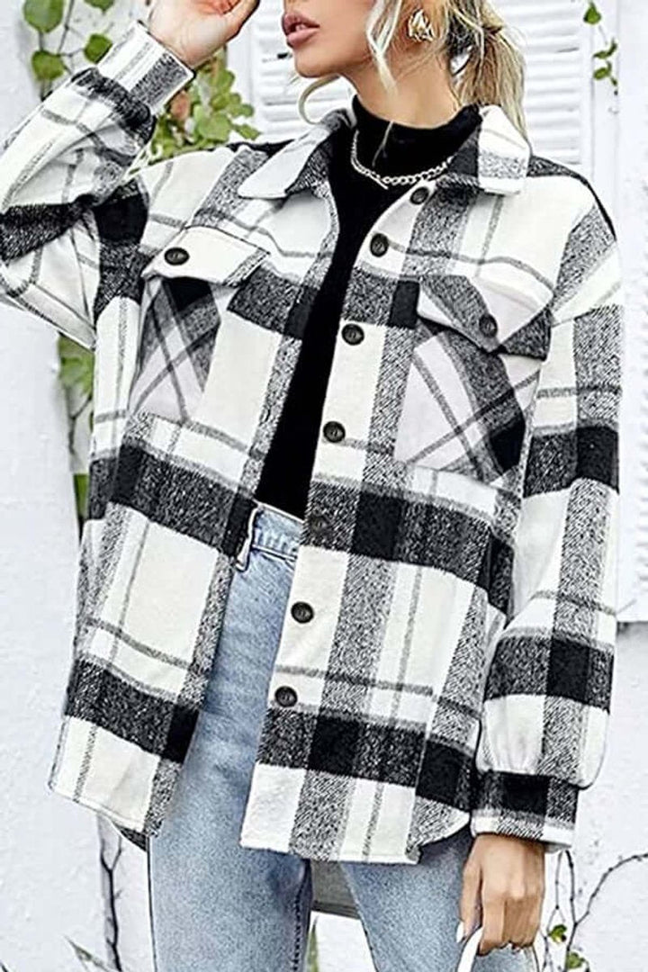 Florence Lange Overshirt met Ruitprint