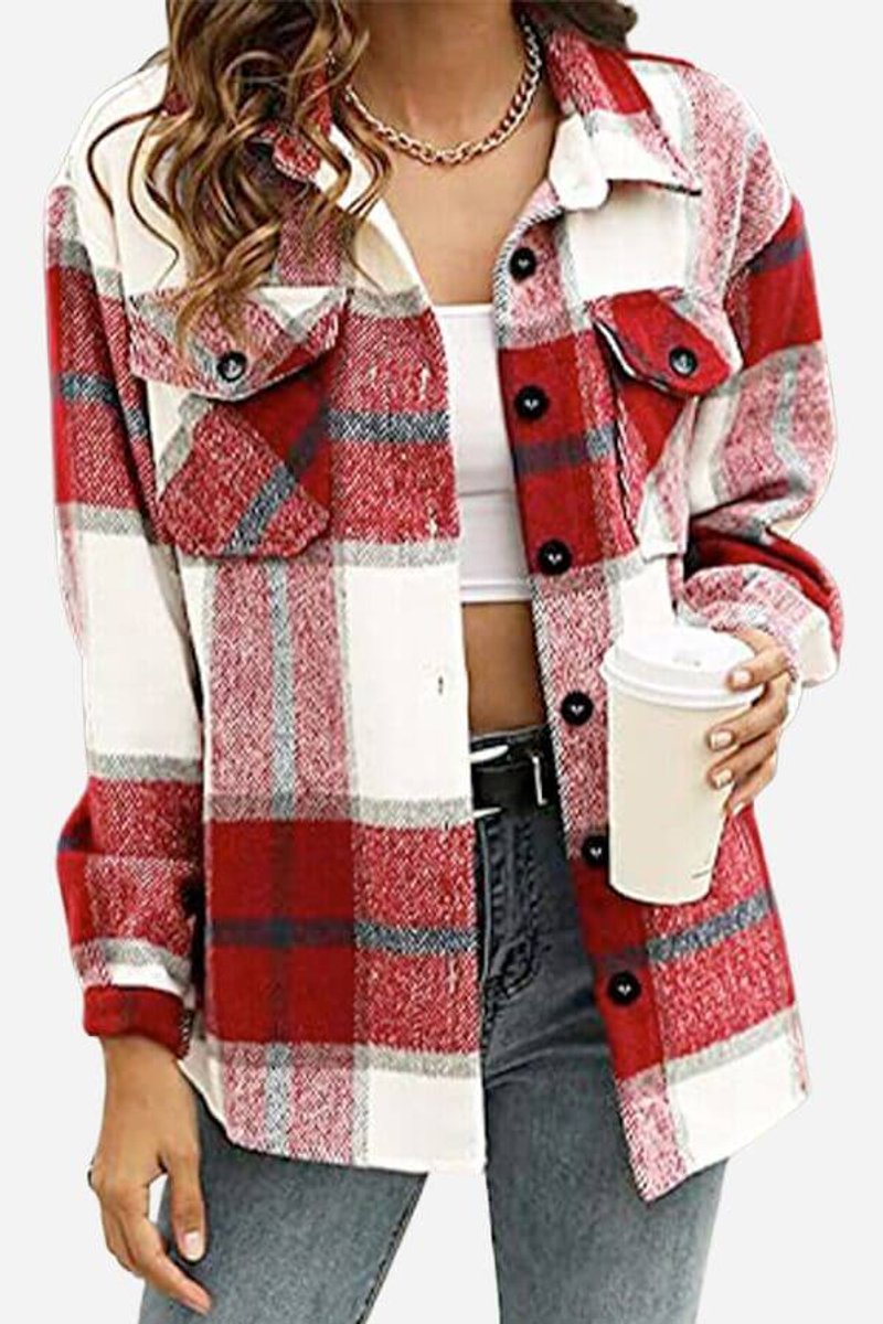Florence Lange Overshirt met Ruitprint