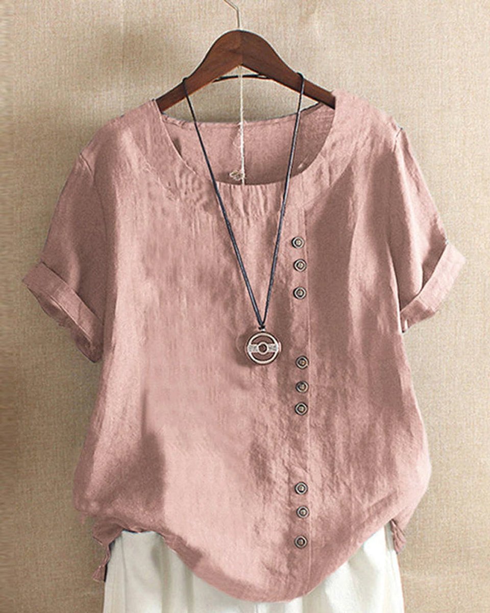 Emily Blouse met Ronde Hals