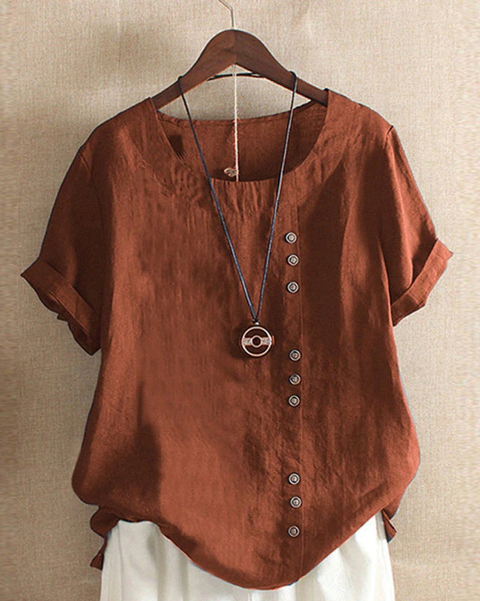 Emily Blouse met Ronde Hals