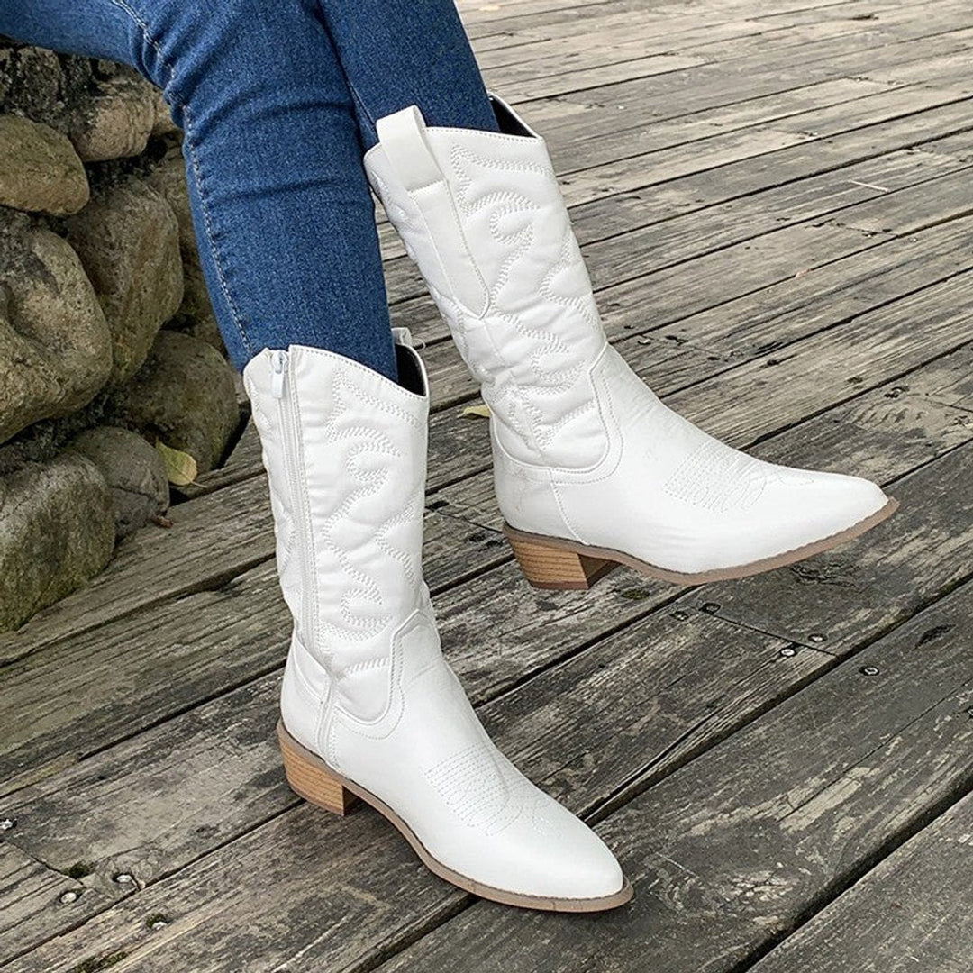 Ella Kniehoge Cowboylaarzen met Borduurwerk