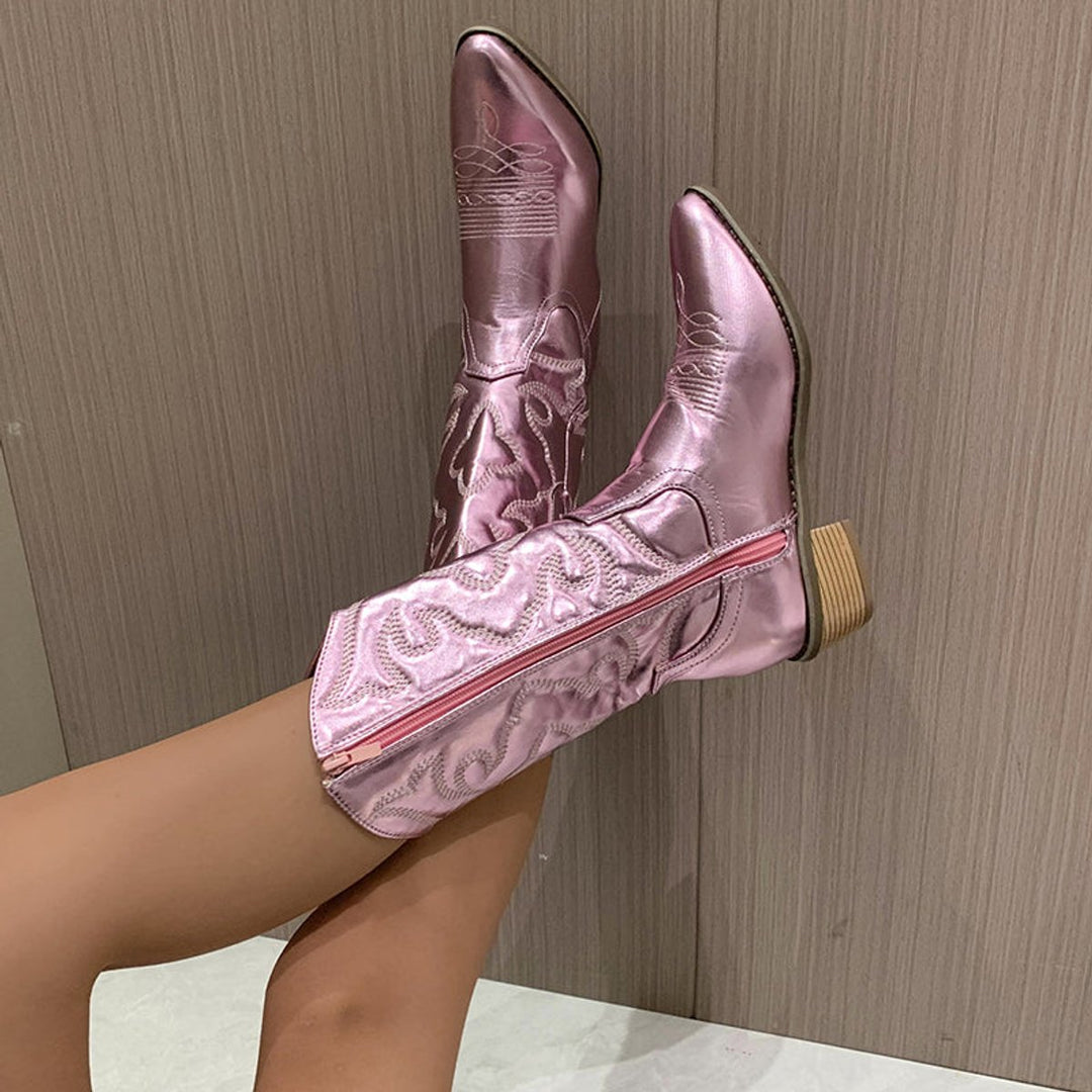 Ella Kniehoge Cowboylaarzen met Borduurwerk
