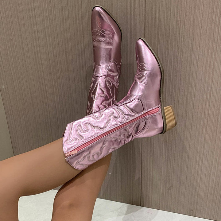Ella Kniehoge Cowboylaarzen met Borduurwerk