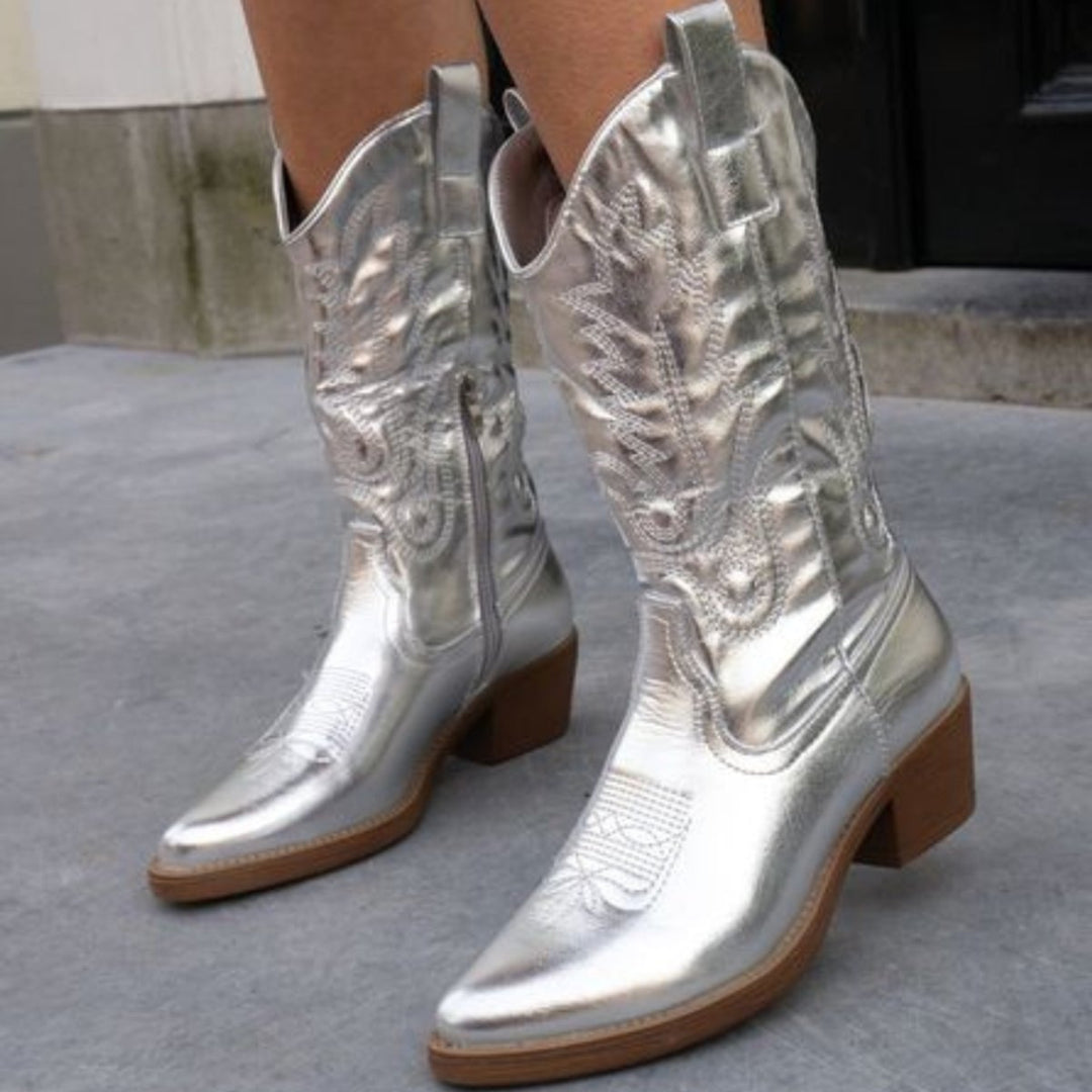 Ella Kniehoge Cowboylaarzen met Borduurwerk