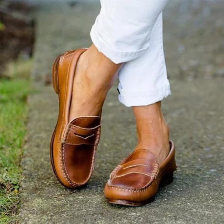 Florence Leren Loafers met Voetboogsteun