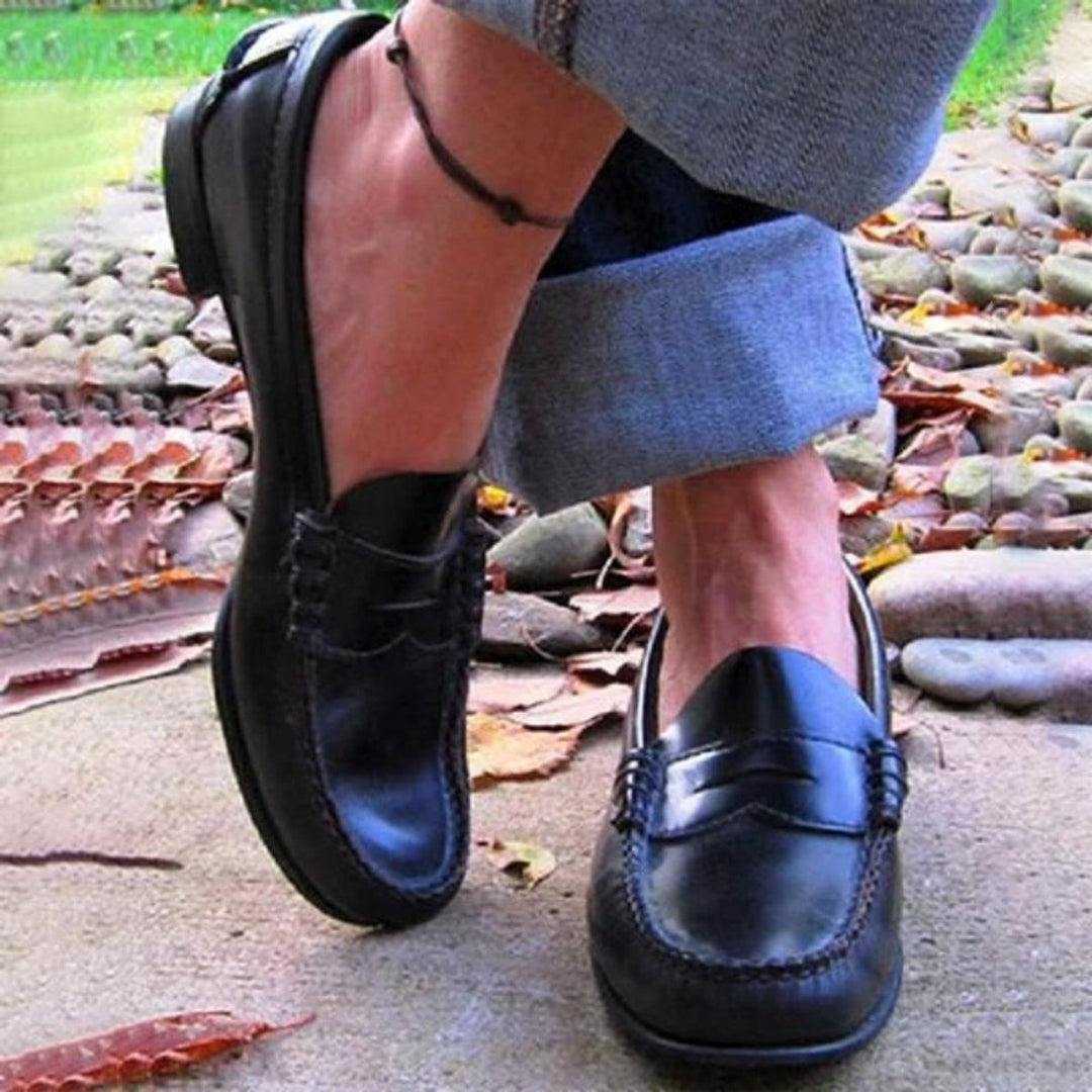 Florence Leren Loafers met Voetboogsteun