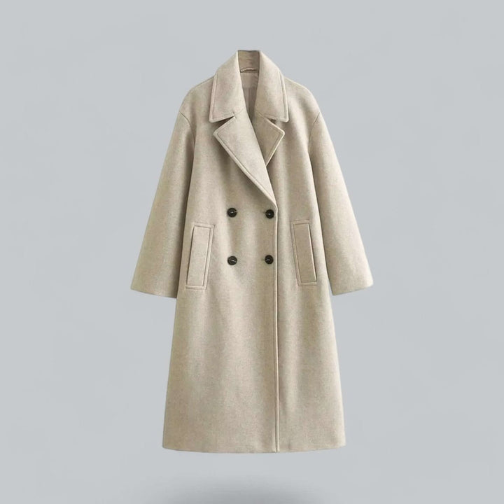 Olivia Lange Wollen Trenchcoat met Reverskraag